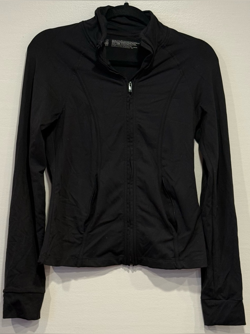 Victoria's Secret Full Zip Active Jacket Black Mock Neck Size S